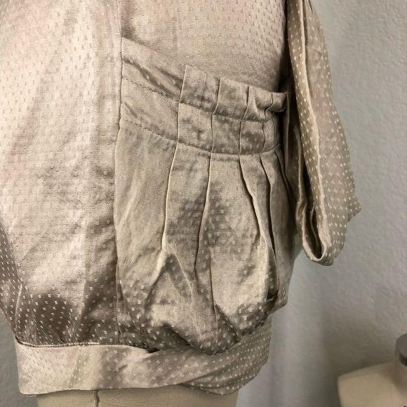 BCBG Max Azria Runway Pleated Cuffed Polka Dot Silk - Picture 4 of 8